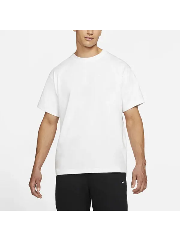 Футболка Men's Nike Solid Color Sports Round Neck Short Sleeve White T-Shirt — изображение 3 из 4, мульти