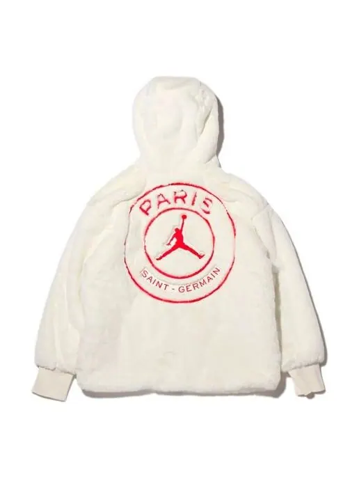 Куртка Air Jordan Brand AS WJ PSG Paris Saint-Germain fur Jacket White — изображение 1 из 4, белый