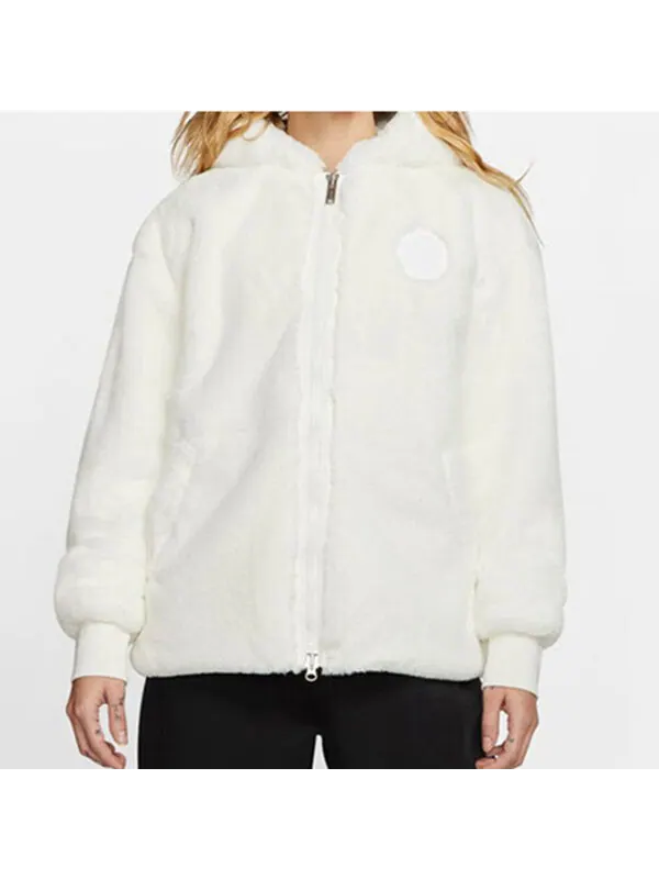 Куртка Air Jordan Brand AS WJ PSG Paris Saint-Germain fur Jacket White — изображение 3 из 4, белый