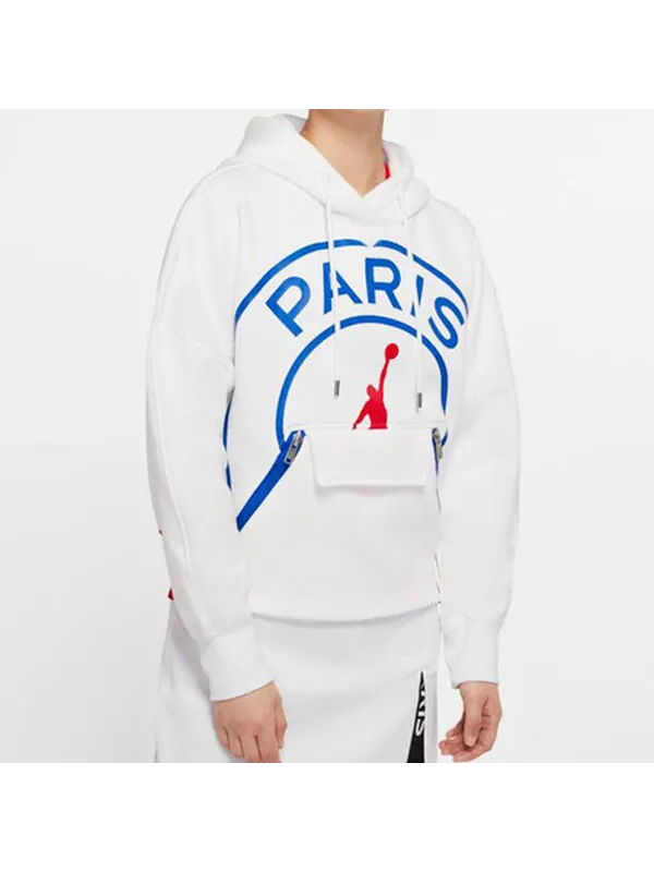 Толстовка (WMNS) Air Jordan Brand AS W J PSG FLC Paris Saint-Germain Knit White — изображение 3 из 4, белый