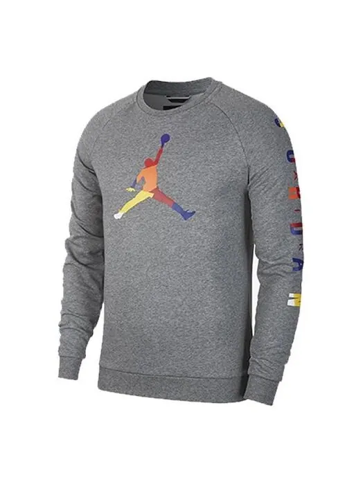 Толстовка Air Jordan Athleisure Casual Sports Knit Round Neck Basketball Pullover Gray — изображение 1 из 2, серый