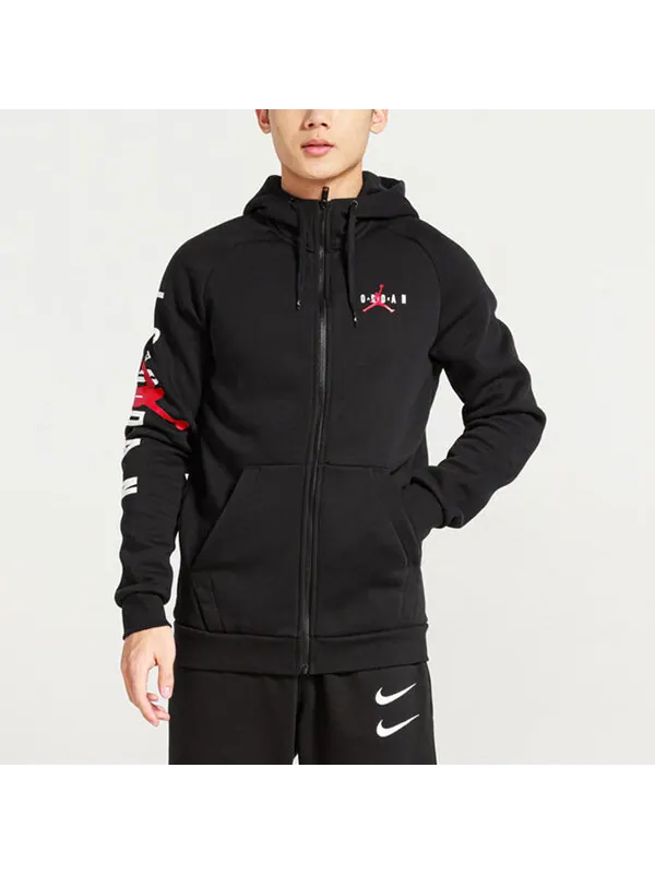 Толстовка с капюшоном флисовая повседневная куртка Air Jordan — изображение 4 из 4, черный