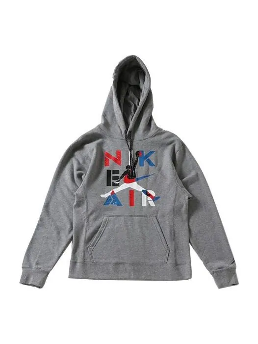 Толстовка Men's Air Jordan 4 J Lgc Po Hoody Chest Printing Drawstring Gray — изображение 1 из 2, серый
