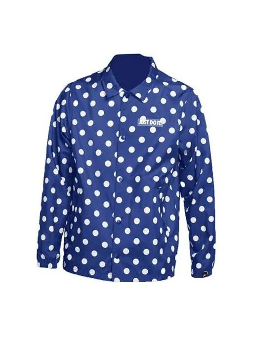 Куртка windproof breathable polka dots printing long sleeves jacket blue Nike — изображение 1 из 4, синий