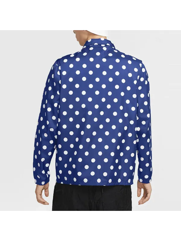 Куртка windproof breathable polka dots printing long sleeves jacket blue Nike — изображение 4 из 4, синий