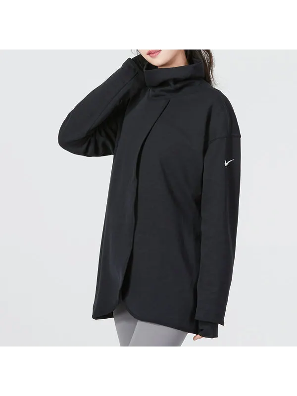 Толстовка (WMNS) Nike Reversible Pullover Maternity 'Black' — изображение 3 из 4, черный