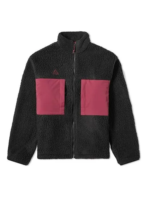Куртка Nike ACG Colorblock Athleisure Casual Sports Stay Warm Fleece Stand Collar Jacket Black — изображение 1 из 3, черный