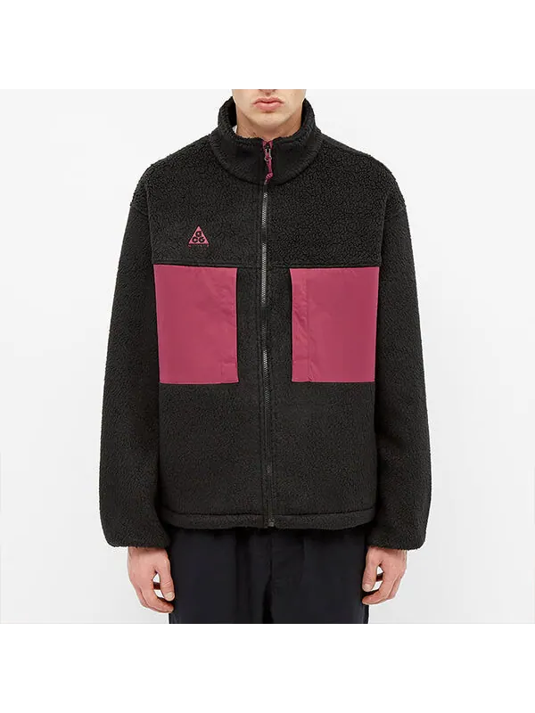 Куртка Nike ACG Colorblock Athleisure Casual Sports Stay Warm Fleece Stand Collar Jacket Black — изображение 2 из 3, черный