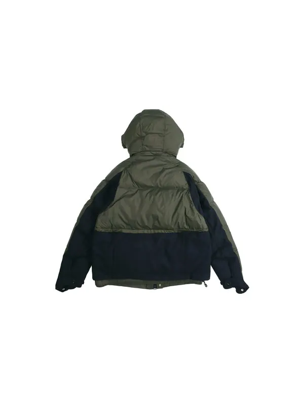 Куртка x sacai sports loose splicing hooded down jacket 'olive green' Nike — изображение 2 из 4, оливковый зеленый