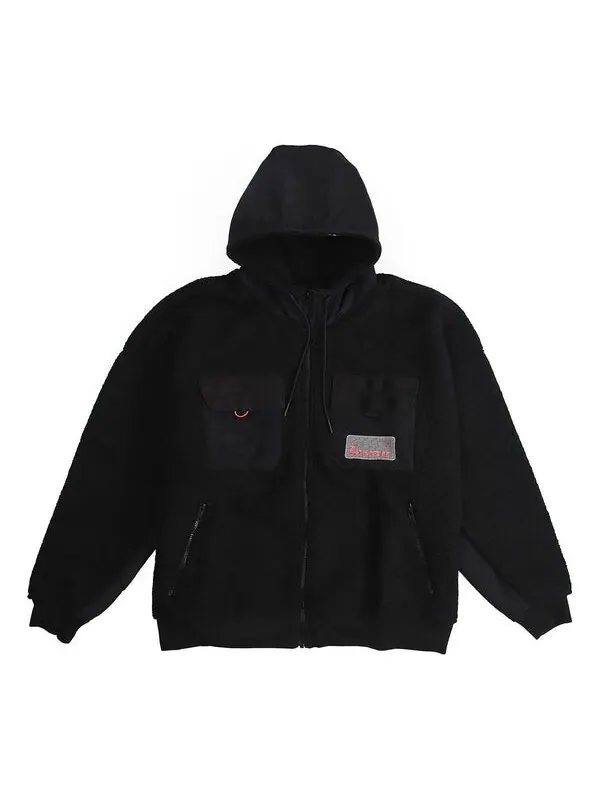 Куртка Air Jordan Zipper Fleece Windproof Stay Warm Hooded Jacket Black — изображение 1 из 4, черный