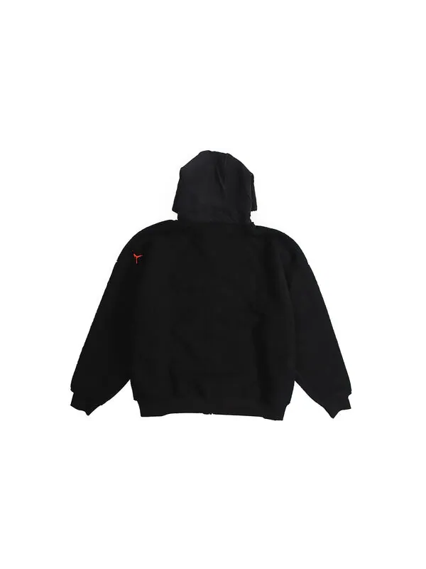 Куртка Air Jordan Zipper Fleece Windproof Stay Warm Hooded Jacket Black — изображение 2 из 4, черный