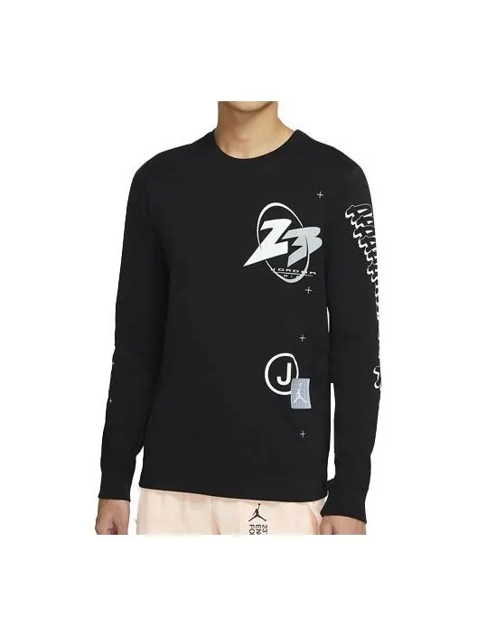 Футболка 23 air logo print athleisure casual sports long sleeves Air Jordan — изображение 1 из 4, черный