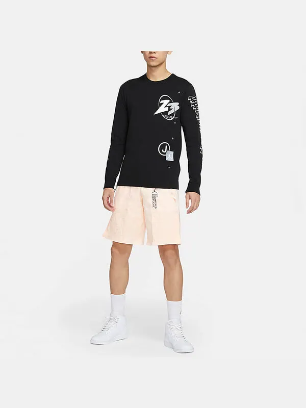 Футболка 23 air logo print athleisure casual sports long sleeves Air Jordan — изображение 3 из 4, черный