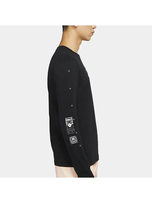 Футболка 23 air logo print athleisure casual sports long sleeves Air Jordan — изображение 4 из 4, черный