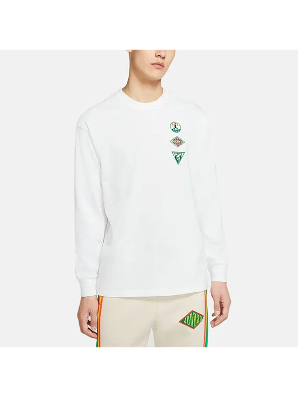Толстовка Air Jordan Sport Dna Logo Casual Sports Round Neck Pullover White — изображение 3 из 4, белый