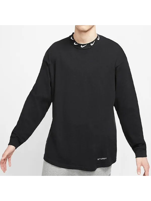 Футболка x stussy nrg br длинный рукав трикотажный топ Nike — изображение 3 из 4, черный