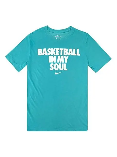 Футболка Nike Casual Quick Dry Basketball Round Neck Sports Short Sleeve Blue — изображение 1 из 2, синий
