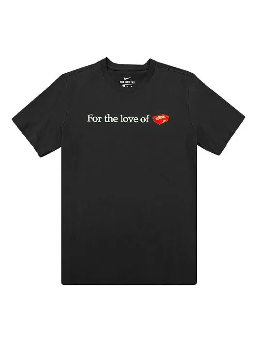 Футболка letter print sports short-sleeved men's black Nike — изображение 1 из 2, черный