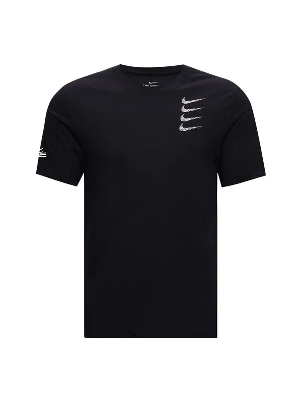 Футболка с круглым вырезом тренировочные с коротким рукавом Nike — изображение 1 из 4, черный