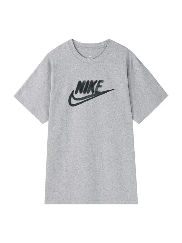 Футболка с граффити-логотипом и коротким рукавом Nike — изображение 1 из 4, светлый серый