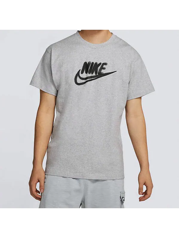 Футболка с граффити-логотипом и коротким рукавом Nike — изображение 4 из 4, светлый серый
