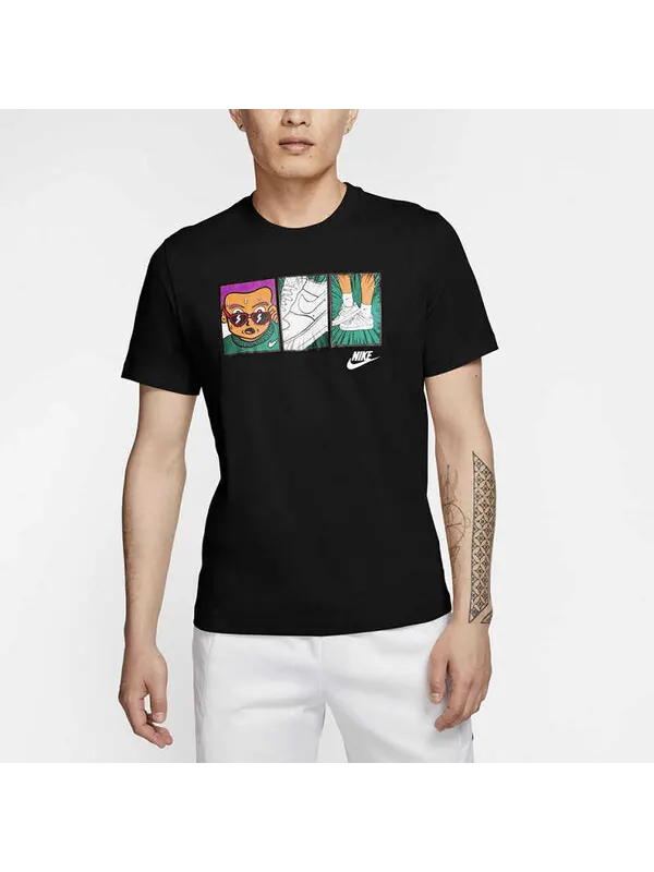 Футболка sportswear applique t-shirt 'black' Nike — изображение 4 из 4, черный