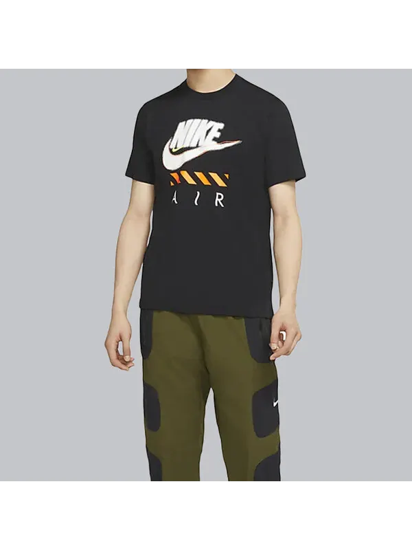 Футболка air casual sports breathable round neck short sleeve black Nike — изображение 3 из 4, черный