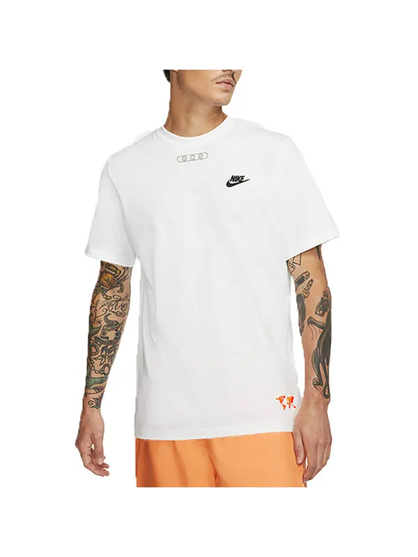 Футболка earth printing short sleeve white Nike — изображение 3 из 4, белый