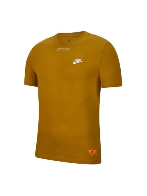 Футболка спортивная с принтом земля короткий рукав Nike — изображение 1 из 2, желтый