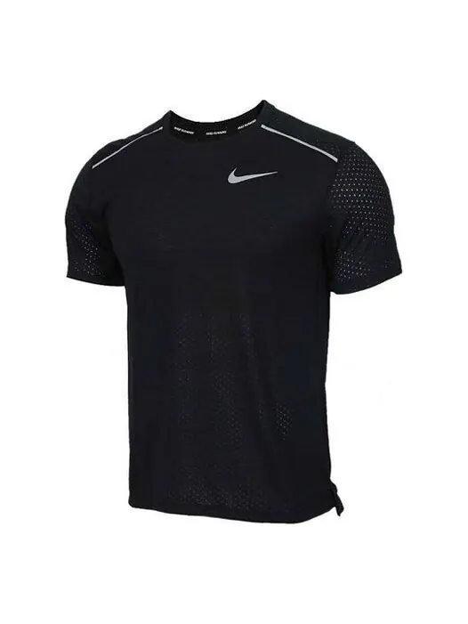 Футболка dri-fit sports training running quick dry short sleeve black Nike — изображение 1 из 4, черный