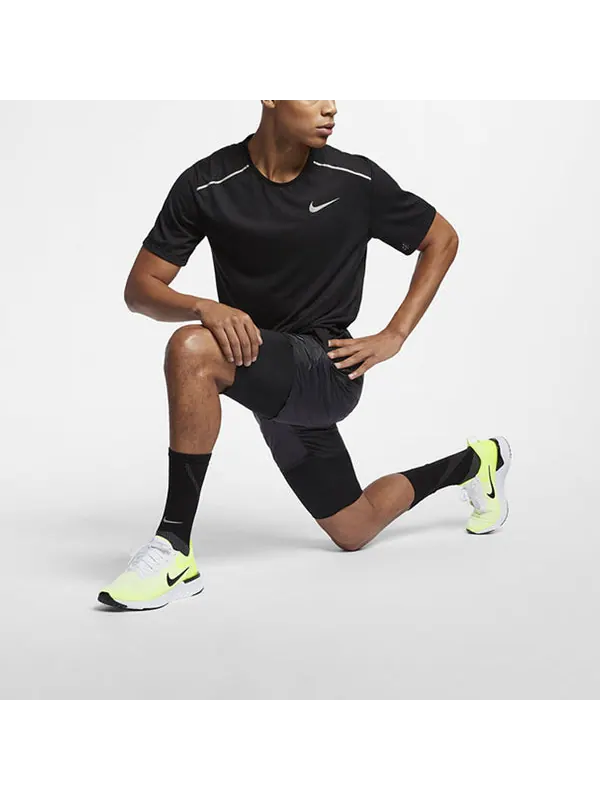 Футболка dri-fit sports training running quick dry short sleeve black Nike — изображение 2 из 4, черный