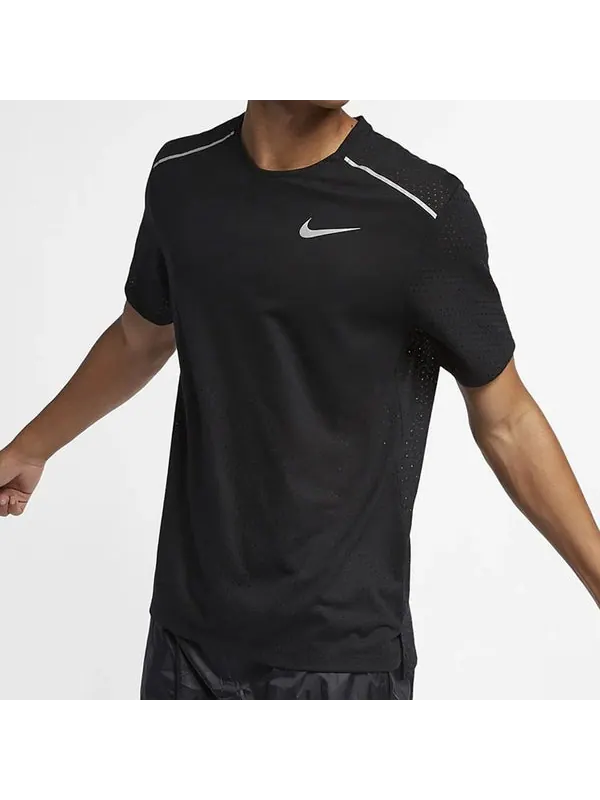 Футболка dri-fit sports training running quick dry short sleeve black Nike — изображение 3 из 4, черный