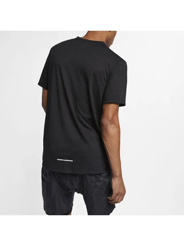 Футболка dri-fit sports training running quick dry short sleeve black Nike — изображение 4 из 4, черный
