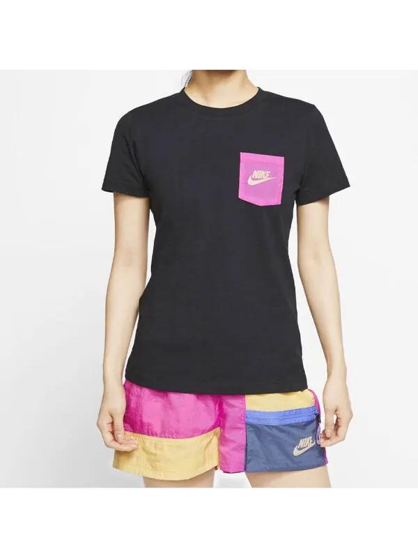 Футболка (WMNS) Nike As W Nsw Tee Contrasting Colors logo Short Sleeve Black — изображение 4 из 4, черный