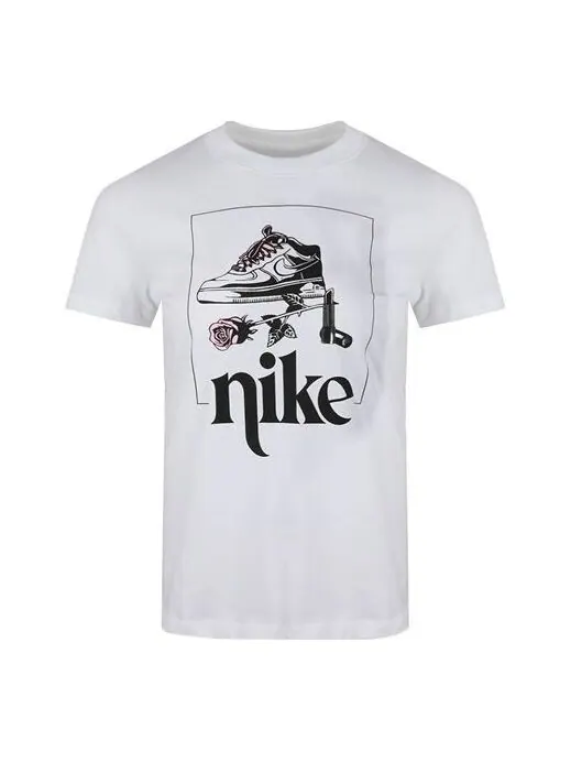 Футболка спортивная с принтом короткий рукав Nike — изображение 1 из 4, белый/мульти