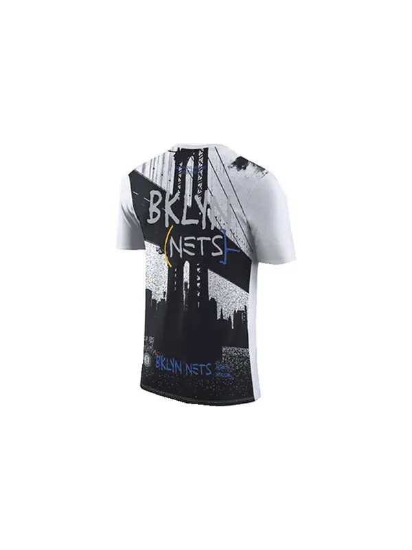 Футболка Nike NBA Brooklyn Nets Alphabet Printing Round Neck Short Sleeve White — изображение 2 из 2, мульти