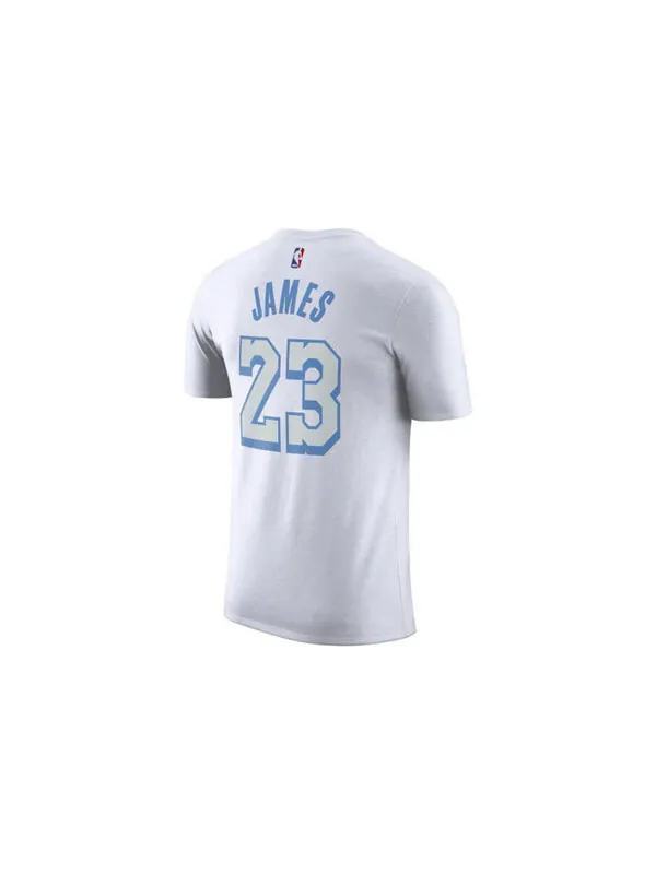 Футболка Nike NBA Basketball Sports Printing Short Sleeve Los Angeles Lakers LeBron James No. 23 — изображение 2 из 2, белый