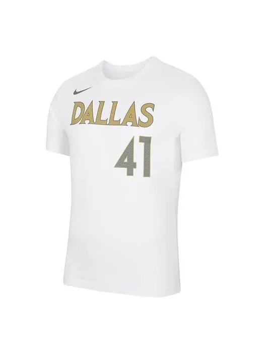 Футболка баскетбольные спортивные короткие рукава dallas mavericks 41 Nike — изображение 1 из 3, белый