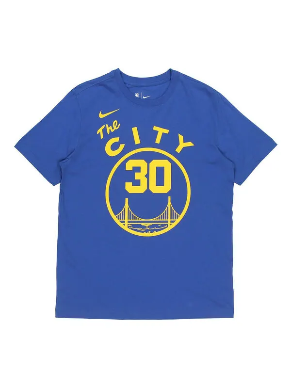 Футболка men's nba basketball sports printing short sleeve golden state warriors curry 30 blue t-shirt Nike, синий
