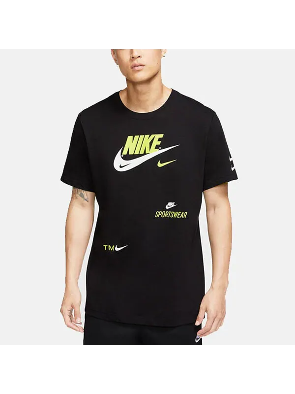 Футболка Nike Alphabet Logo Sports Short Sleeve Black — изображение 4 из 4, черный