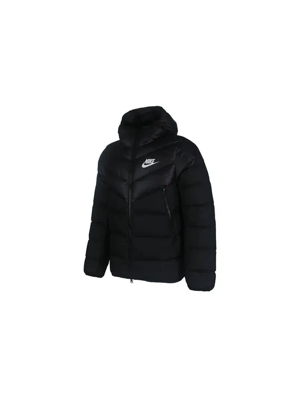 Пуховик Nike Sportswear Down Fill Sports Hooded Down Jacket Men Black — изображение 3 из 4, черный