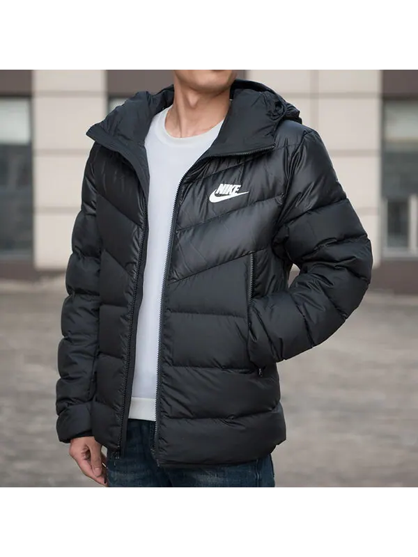 Пуховик Nike Sportswear Down Fill Sports Hooded Down Jacket Men Black — изображение 4 из 4, черный