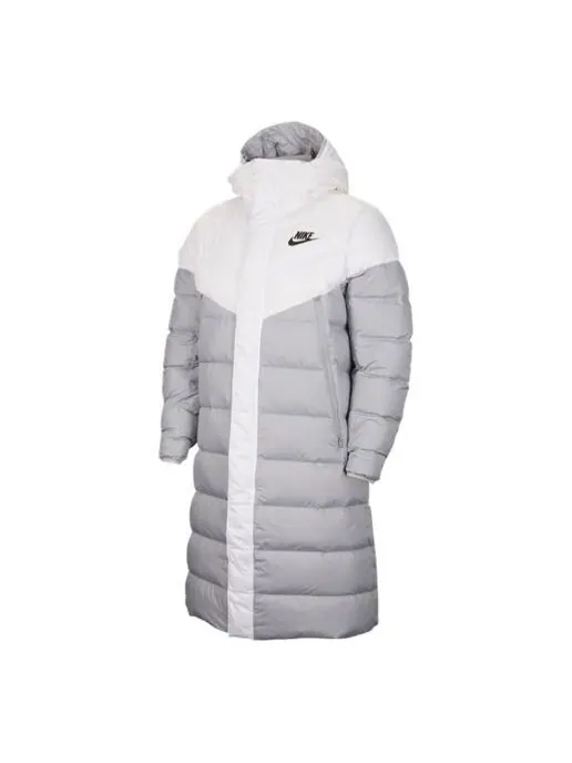 Пуховик Nike Down Fill Stay Warm hooded Down Jacket Gray Wolf grey — изображение 1 из 2, серый