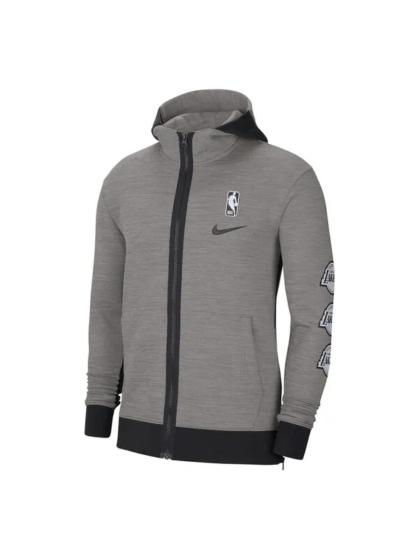 Куртка Nike Therma Flex NBA Los Angeles Lakers Zipper hooded Jacket Gray — изображение 1 из 2, серый