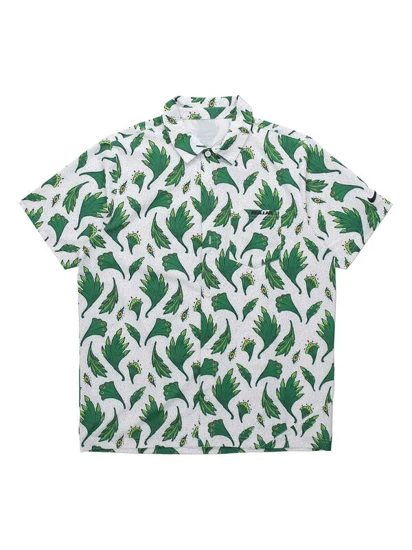 Рубашка men's nigeria feather printing woven short sleeve white shirt Nike — изображение 1 из 4, белый