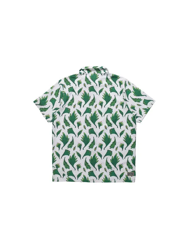 Рубашка men's nigeria feather printing woven short sleeve white shirt Nike — изображение 2 из 4, белый