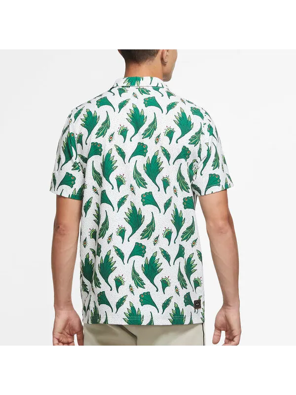 Рубашка men's nigeria feather printing woven short sleeve white shirt Nike — изображение 4 из 4, белый