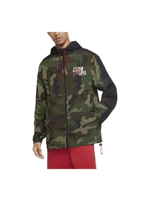 Куртка Air Jordan Jumpman Classics Camouflage Printing Hooded Jacket Green — изображение 1 из 3, зеленый