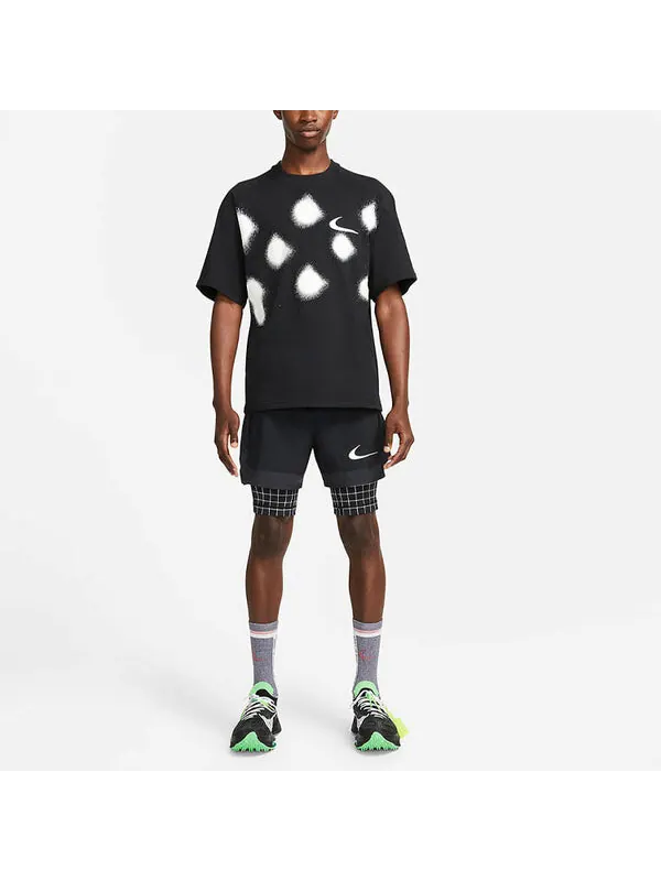 Футболка Men's Nike x OFF-WHITE Crossover Short-Sleeve Top SS21 Graffiti Logo Printing Knit Sports — изображение 3 из 4