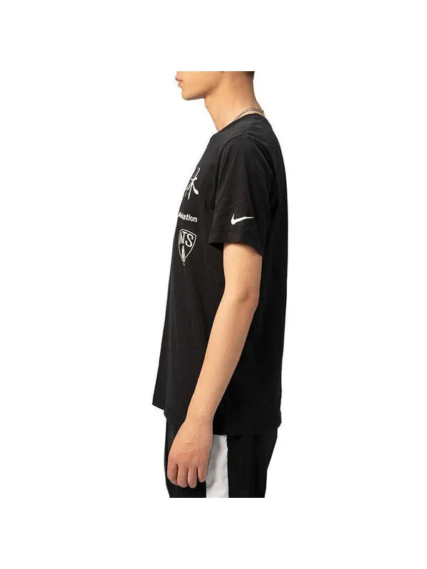 Футболка basketball brooklyn quick dry short sleeve black Nike — изображение 3 из 4, черный